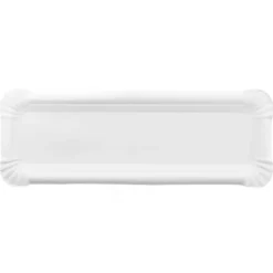 Bandeja de cartón estucada blanca 12,5 x 38 cm