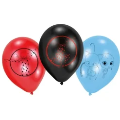 Globos Ladybug rojos, negros y azules (6) - Amscan