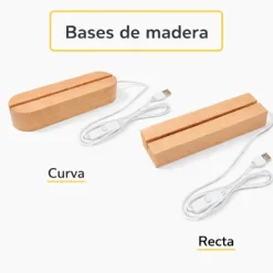 Lámpara personalizada arcoíris nombre - Metacrilato y madera