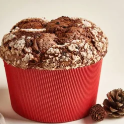 Molde de papel grueso rojo para panettone 15 x 11 cm (750 kg)