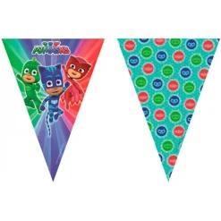 Pack de fiesta: 8 platos, 8 vasos, 20 servilletas y 1 guirnalda - PJ Masks