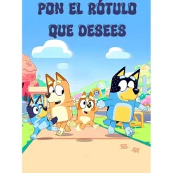 Papel de azúcar Bluey - Texto corto personalizado A4 - Impresión personalizada