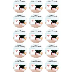 Papel de azúcar - 15 diseños iguales en Círculos de 5 cm Mi Graduación - Impresión personalizada
