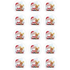 Papel de azúcar Papá Noel y Reno - 5 cm (15) - María Lunarillos