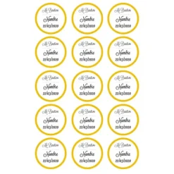 Papel de oblea - 15 diseños iguales en Círculos de 5 cm Nombre y fecha Mi bautizo - Impresión personalizada