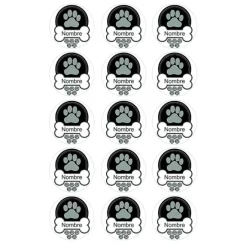 Papel de oblea - 15 diseños iguales en Círculos de 5 cm Nombre mascota perro o gato - Impresión personalizada
