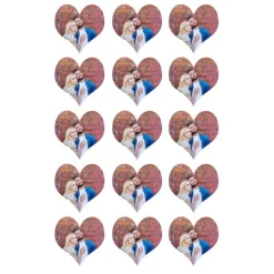 Papel multitransfer para merengues, chocolate e isomalt - 15 fotos iguales en Corazones de 5 cm - Impresión personalizada